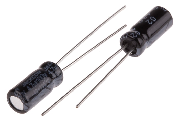 RS PRO 4.7μF Aluminium Electrolytic Capacitor 100V dc, Radial, Through Hole