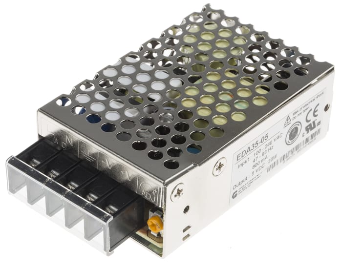 RS PRO Embedded Switch Mode Power Supply SMPS, 5V dc, 6A, 30W, 1 Output, 88 → 264V ac Input Voltage