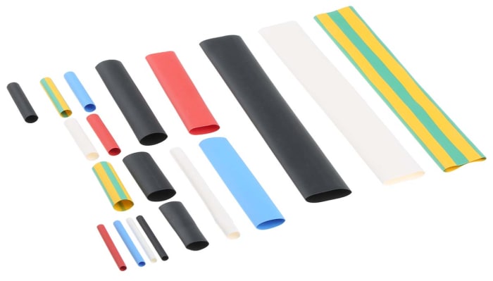 HellermannTyton Black, Blue, Green/Yellow, Red, White 3:1, Heat Shrink Tubing Kit