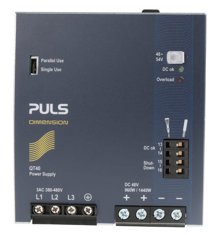PULS DIMENSION Q Switched Mode DIN Rail Power Supply, 323 → 576 V ac, 450 → 800 V dc, 48V dc dc Output,