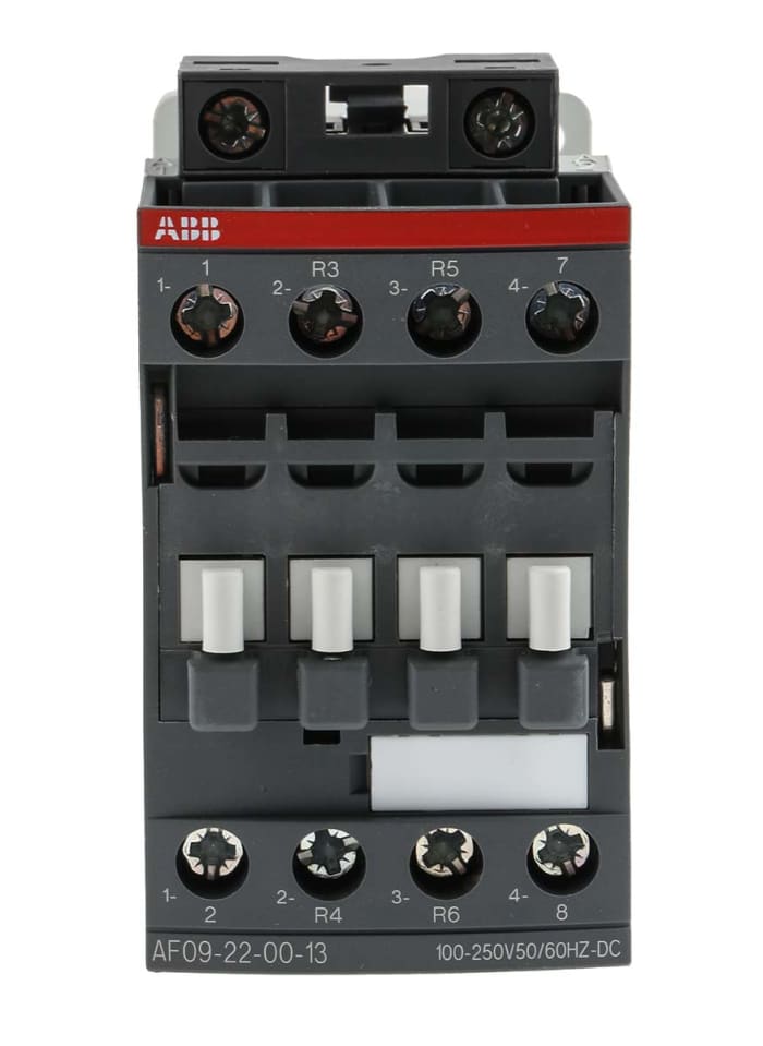 Contacteur ABB série AF, 4 pôles , 2 N/O + 2 N/F, 25 A, 230 V c.a., 4 kW