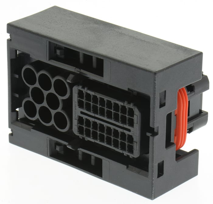 TE Connectivity, Micro Quadlok System Automotive Connector Plug Black Cable Mount 40 Way 1473252-1