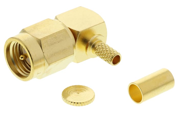 Telegartner, Plug Cable Mount SMA Connector, 50Ω, Crimp Termination, Right Angle Body