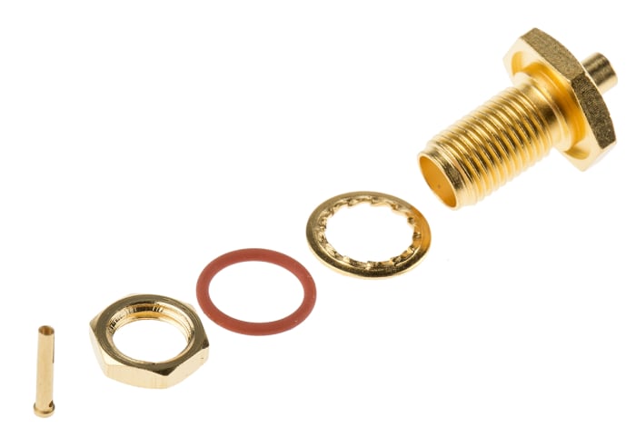 Connecteur SMA Telegartner Femelle Droit, raccordement A souder 50Ω Montage panneau