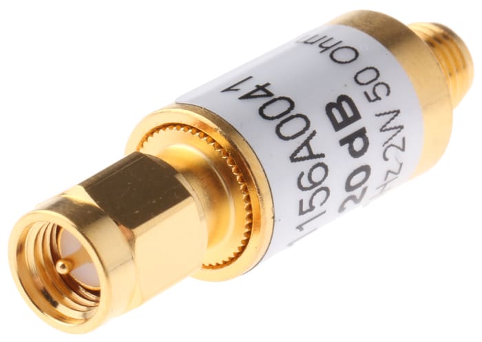 Telegartner 50Ω RF Attenuator SMA Connector SMA Plug to Socket 20dB, Operating Frequency 10GHz