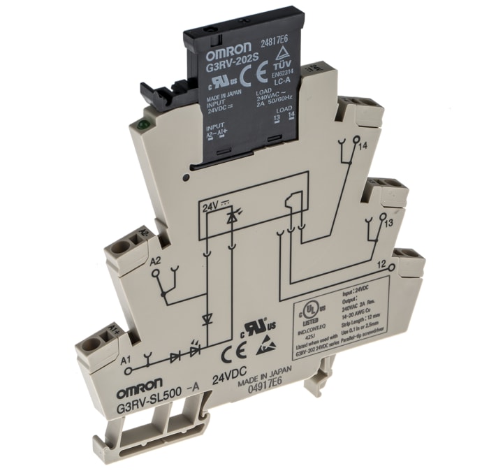 Omron G3RV-SL Series Solid State Relay, 2 A Load, DIN Rail Mount, 264 V ac Load, 24 V dc Control