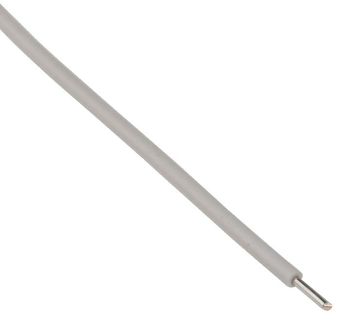 RS PRO White 0.26 mm² Hook Up Wire, 23 AWG, 1/0.6 mm, 100m, PVC Insulation