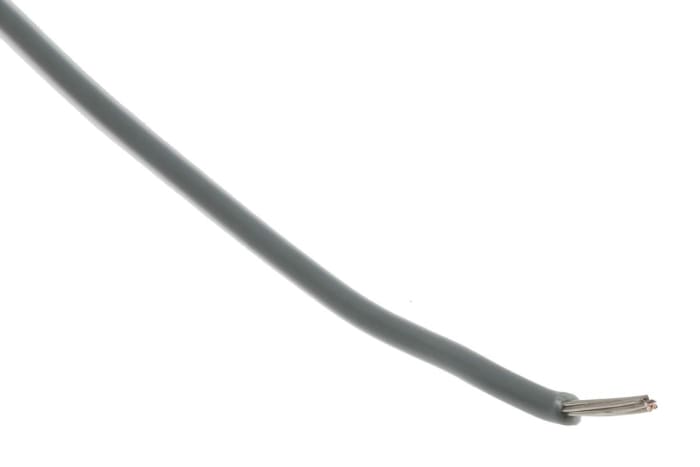 Cable para Equipos RS PRO, área transversal 0.2 mm² Filamentos del Núcleo 7/0.2 mm Gris, 1 kV, long. 100m, 24 AWG BS4808