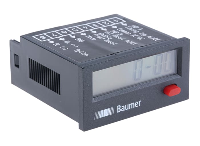 Baumer ISI34 Hour Meter, 8 Digit LCD