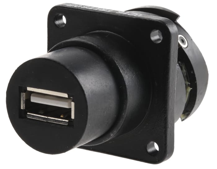 Glenair Straight, Panel Mount, Socket Type A USB Connector