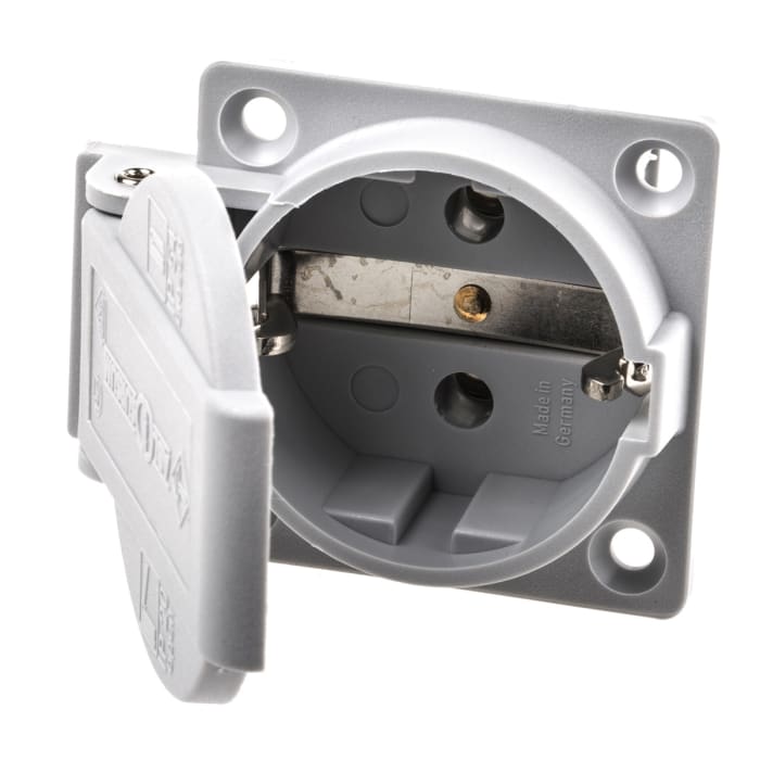 Connecteur secteur Femelle ABL Sursum, Type F - Schuko allemand, 250 V, 16A, Montage panneau, 2P+E