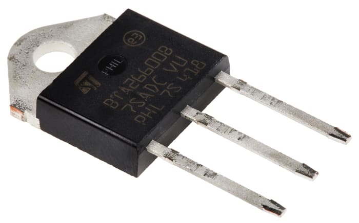 STMicroelectronics Through Hole, 3-pin, TRIAC, 600V, Gate Trigger 1.3V 600V