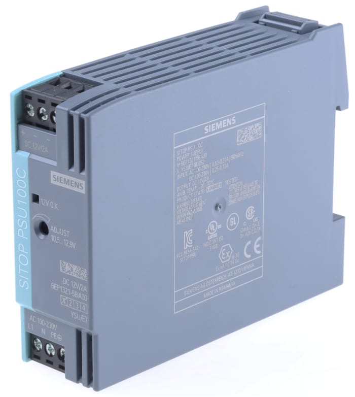 Siemens SITOP PSU100C Switched Mode DIN Rail Power Supply, 100 → 230 V ac / 110 → 300V dc ac, dc Input,