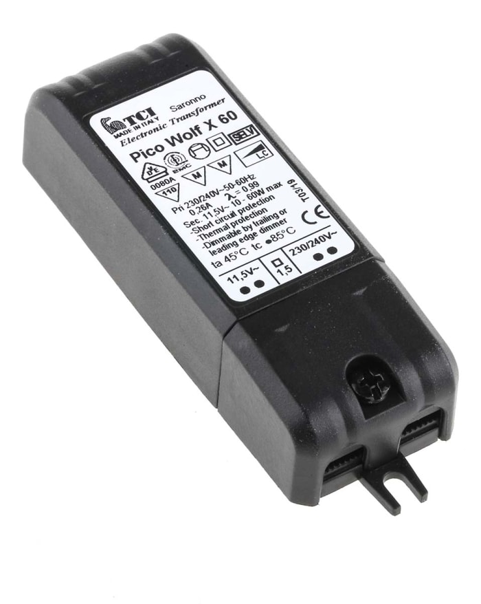 Transformátor osvětlení elektronický 10 → 60W, primární napětí: 230 → 240V ac, sekundární napětí: 11.5V