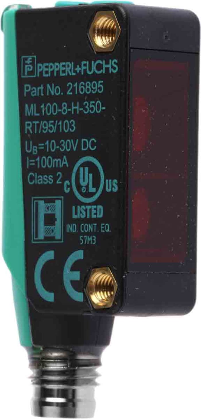 Pepperl + Fuchs Diffuse Photoelectric Sensor, Block Sensor, 5 mm → 350 mm Detection Range