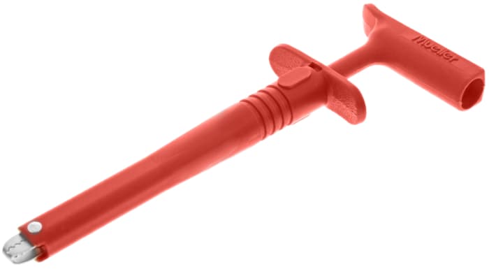 Mueller Crocodile Clip, Nickel-Plated Steel Contact, 15A, Red