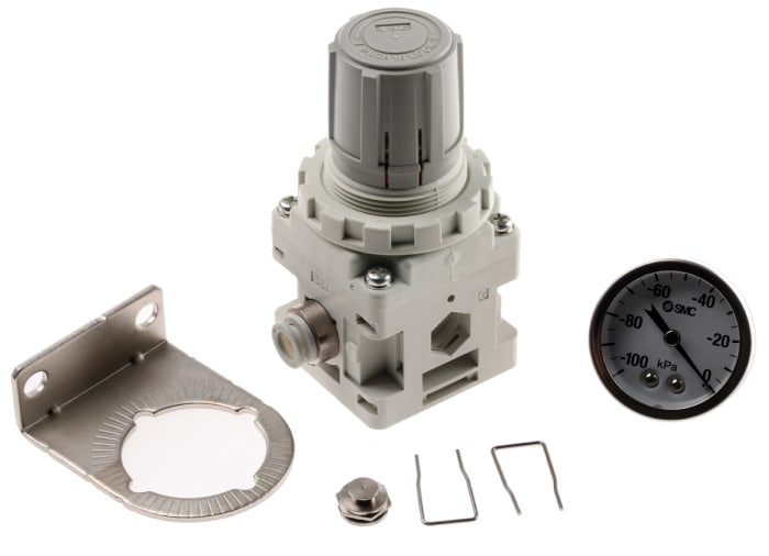 SMC Metric M8 port 240L/min Vacuum Regulator, -100kPa to -1.3kPa