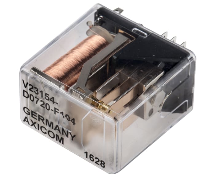 TE Connectivity PCB Mount Power Relay, 20V dc Coil, 5A Switching Current, DPDT