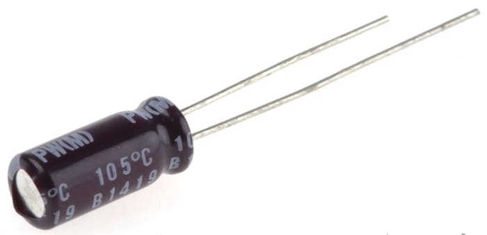 Nichicon 10μF Aluminium Electrolytic Capacitor 16V dc, Radial, Through Hole - UPW1C100MDD