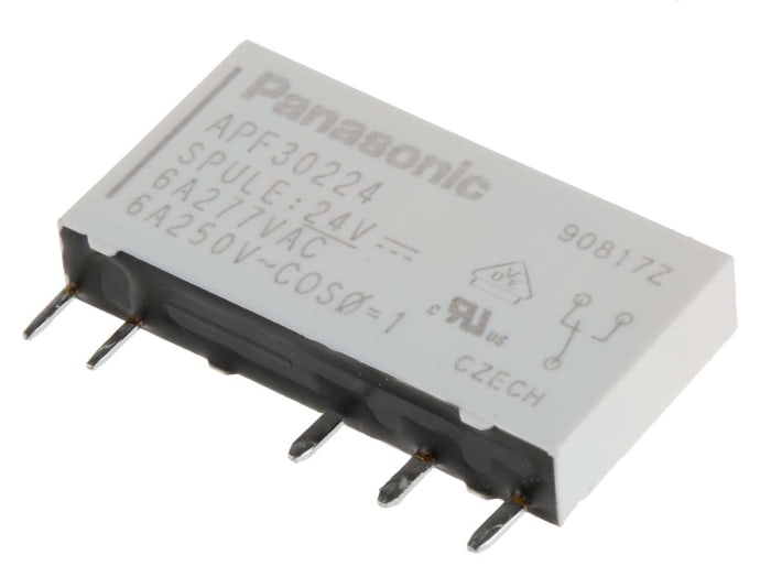 Panasonic PCB Mount Power Relay, 24V dc Coil, 6A Switching Current, SPDT