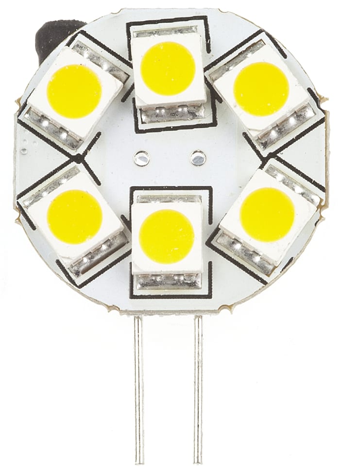 JKL Components White LED Reflector Bulb, 12 V ac/dc, 24V dc, bi-pin Base, 23mm Diameter