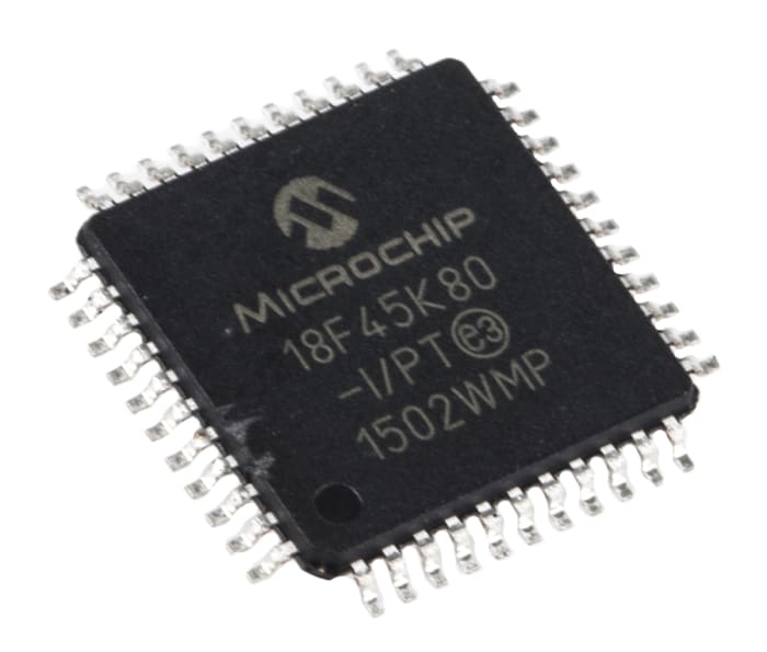 Microchip, 8bit PIC, PIC18F Microcontroller, 64MHz, 32 kB Flash, 44-Pin TQFP