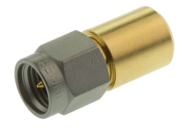 Conector RF Huber+Suhner 6500.19.A, Macho, Recta, Impedancia 50Ω, 18GHz, Bronce blanco