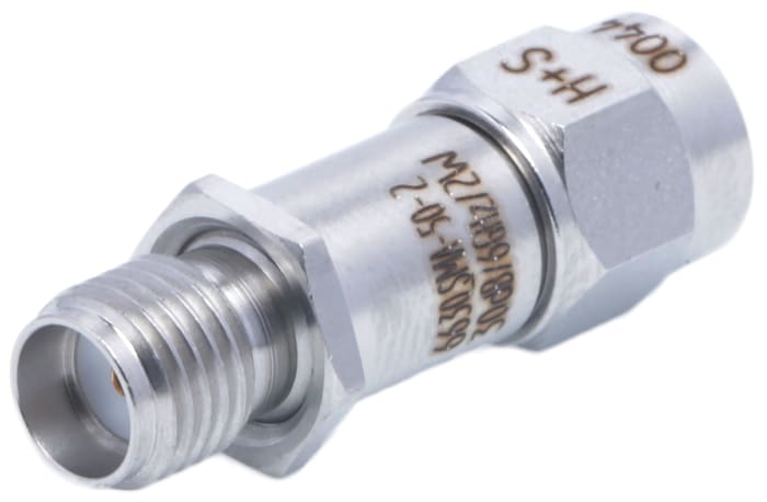 Huber+Suhner 50Ω RF Attenuator SMA Connector SMA Plug to Socket 30dB, Operating Frequency DC → 6GHz
