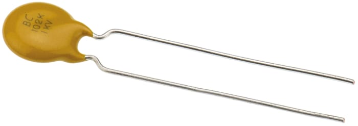 Vishay Single Layer Ceramic Capacitor (SLCC) 1nF 1kV dc ±10% S3N Dielectric, F, Through Hole +125°C Max Op. Temp.