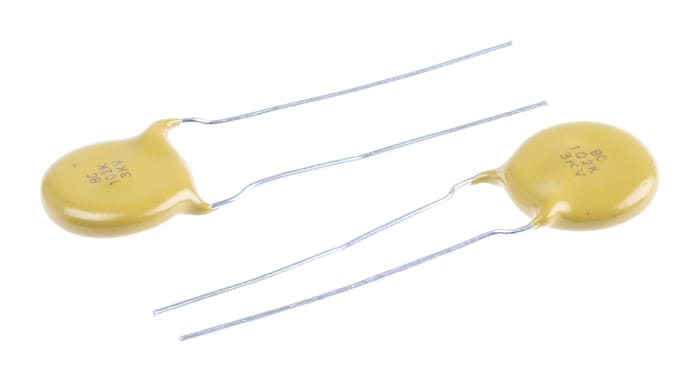 Vishay Single Layer Ceramic Capacitor (SLCC) 1nF 3kV dc ±10% S3N Dielectric, F, Through Hole +125°C Max Op. Temp.