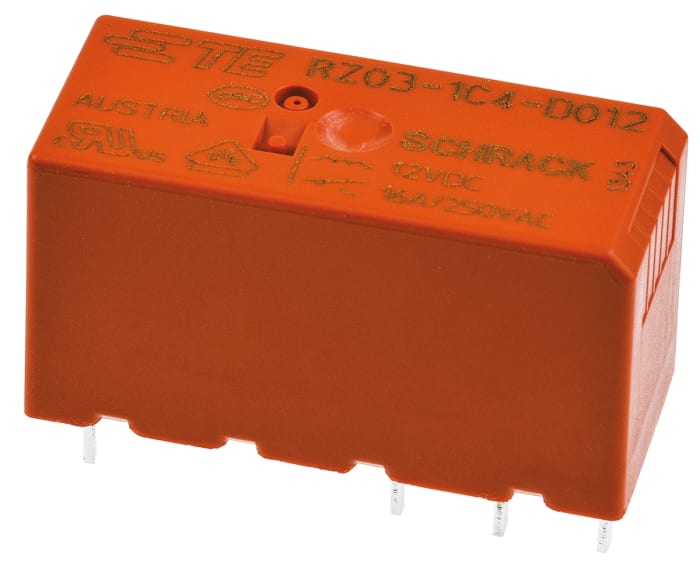 TE Connectivity PCB Mount Non-Latching Relay, 12V dc Coil, 12A Switching Current, SPDT