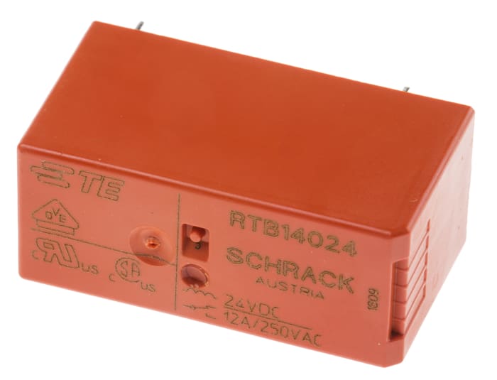 TE Connectivity PCB Mount Power Relay, 230V ac Coil, 16A Switching Current, SPST