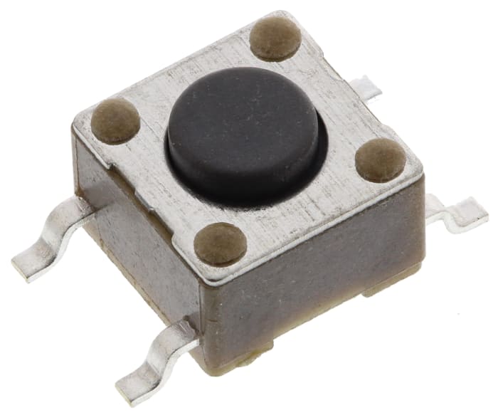 TE Connectivity Grey Button Tactile Switch, SPST 50 mA @ 24 V dc 0.7mm Surface Mount
