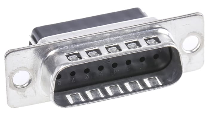 TE Connectivity, AMPLIMITE HDP-20 Cable Mount, 15 Pin Solder D-sub Connector Plug, Shell Size A Standard D-Sub