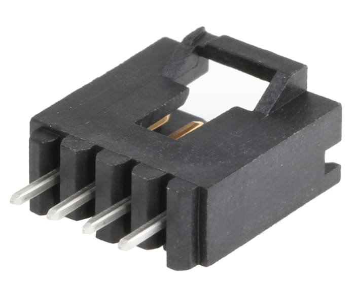 TE Connectivity AMPMODU MTE Series Straight Through Hole PCB Header, 4 Contact(s), 2.54mm Pitch, 1 Row(s), Shrouded