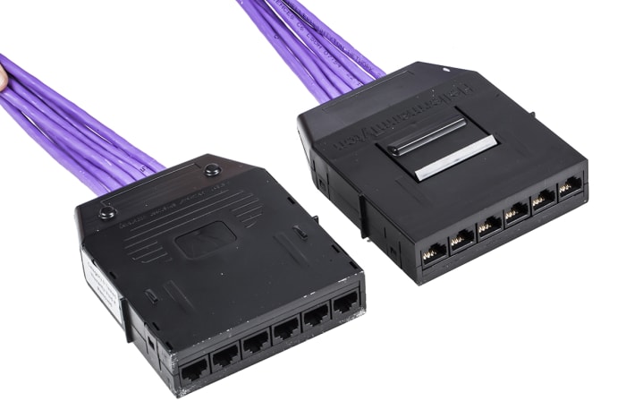 HellermannTyton Cat6 RJ45 6 Port Cassette to Cassette Cable Assembly, UTP Shielding