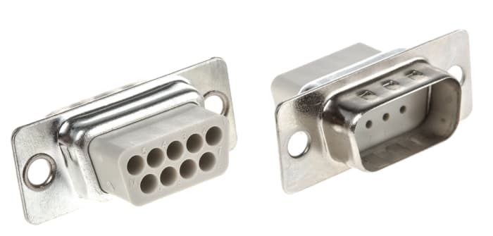 Conector D-sub MH Connectors, Serie MHD, paso 2.77mm, Recto, Montaje de Cable, Macho, Terminación Crimpado, 250,0 V.,