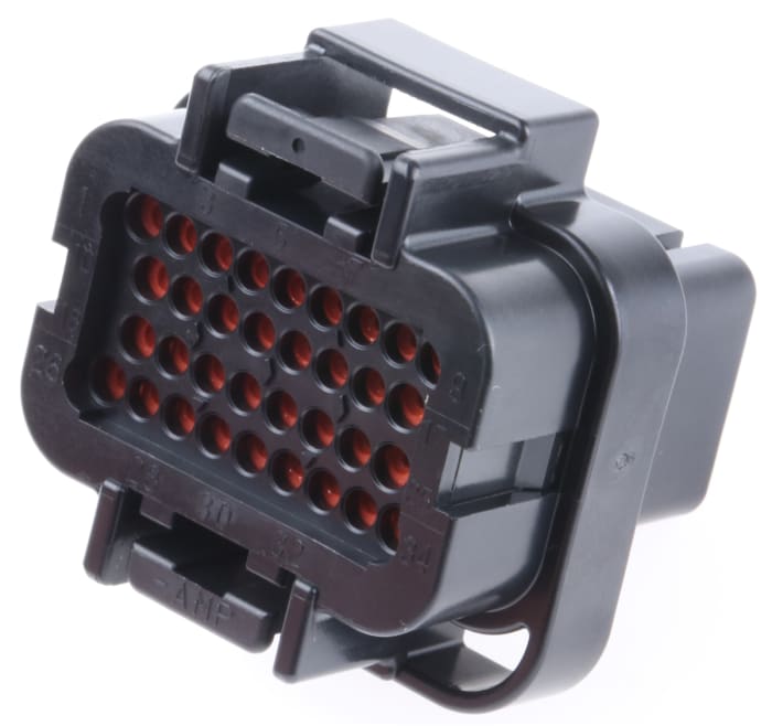 TE Connectivity, SUPERSEAL Automotive Connector Plug Black Cable Mount 34 Way 3-1437290-9