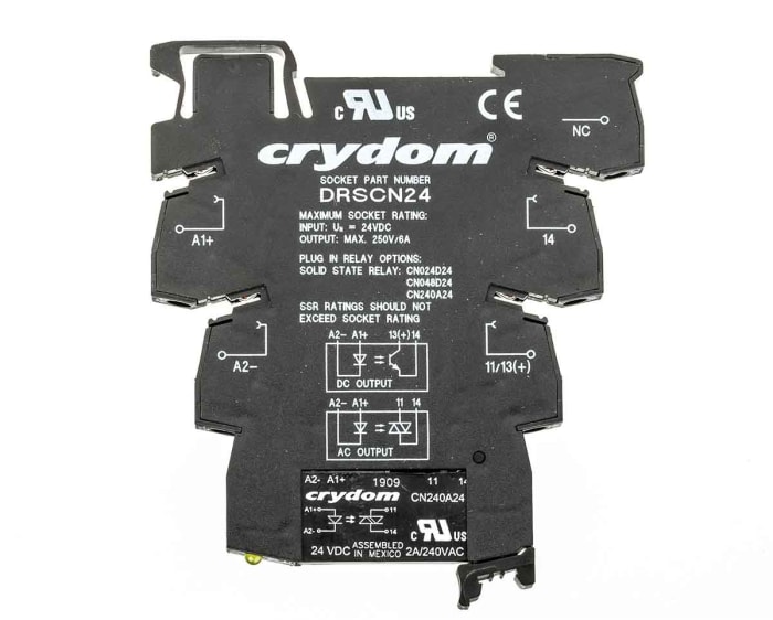 Módulo de relé de estado sólido Sensata Crydom DRACN, control 15 → 30 Vdc, carga 24 → 250V ac / 2 A, para