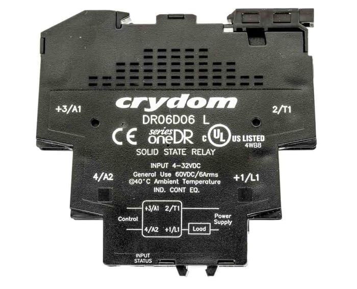 Sensata Crydom Solid State Interface Relay, 32 V dc Control, 6 A Load, DIN Rail Mount