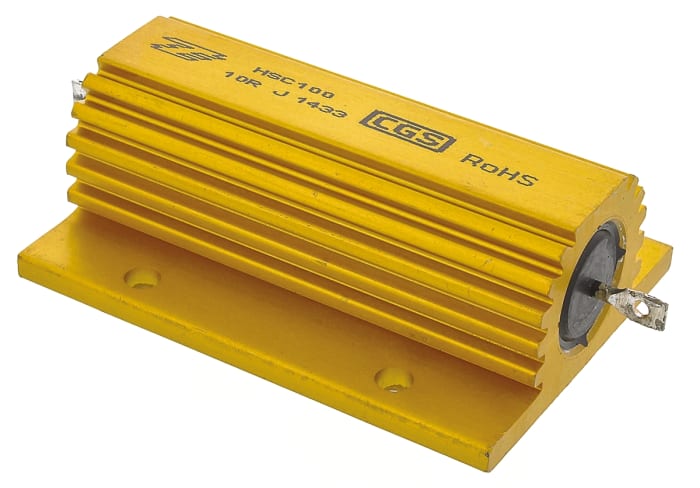 TE Connectivity, 10Ω 100W Wire Wound Chassis Mount Resistor HSC10010RJ ±5%