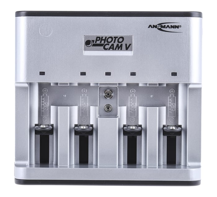 Ansmann Photocam V Battery Charger For NiCd, NiMH 9V, AA, AAA, C, D with EU, UK plug
