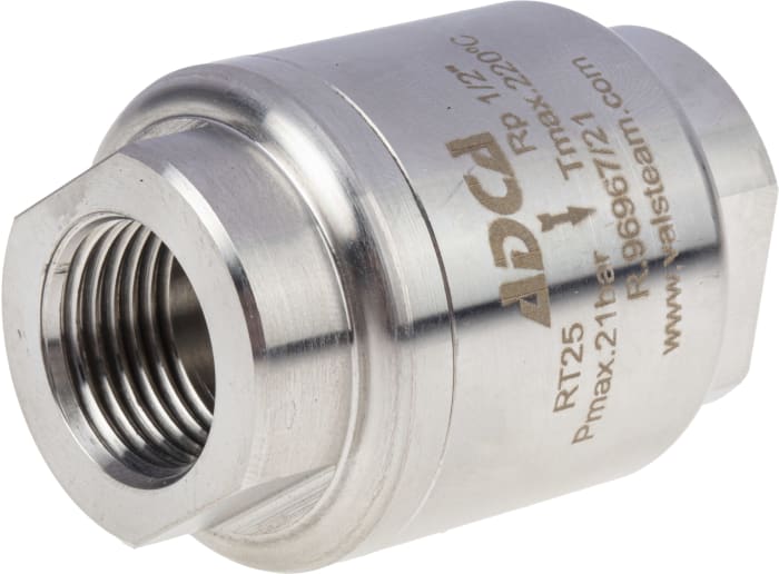 RS PRO RS PRO Stainless Steel Single Non Return Valve, BSP 1/2in, 25