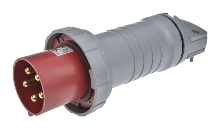 Amphenol Industrial, Tough & Safe IP67 Red Cable Mount 3P + N + E Industrial Power Plug, Rated At 125A, 415 V