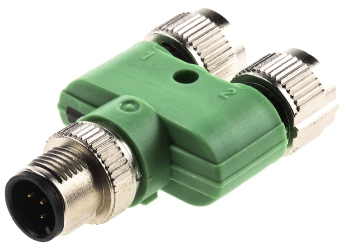 Phoenix Contact 5 Pole M12 Plug to 10 Pole M12 Socket Adapter