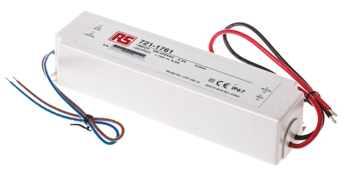 MEAN WELL LED Driver, 12V Output, 102W Output, 8.5A Output, Constant Voltage