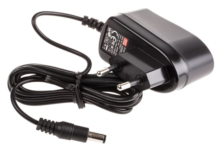 MEAN WELL 6W Plug-In AC/DC Adapter 9V dc Output, 660mA Output