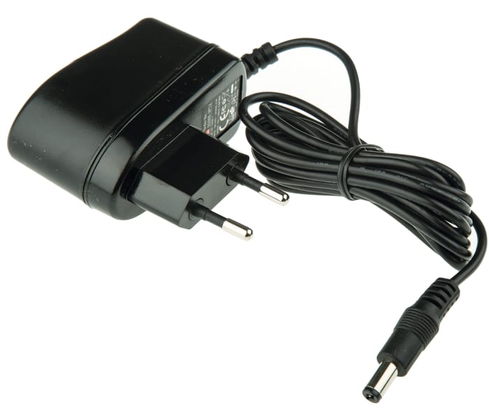 GS06E-3P1J MEAN WELL, MEAN WELL 6W Plug-In AC/DC Adapter 12V dc Output,  500mA Output, 721-2045