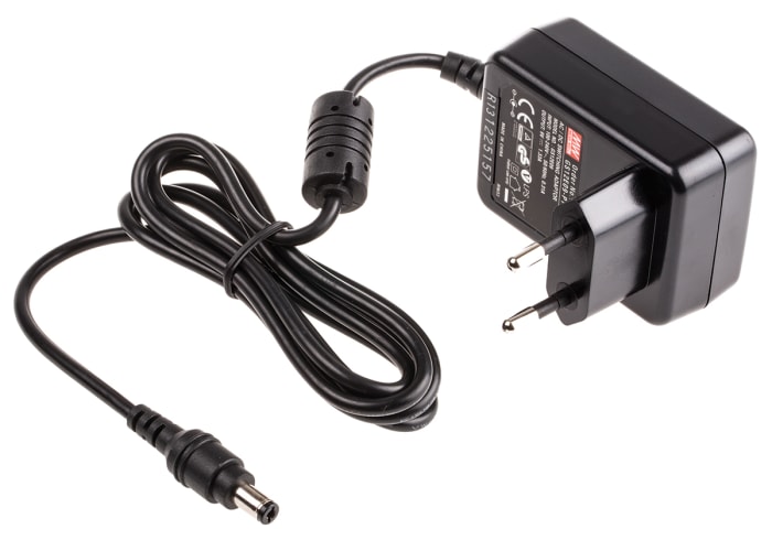 MEAN WELL 12W Plug In Power Supply 9V dc Output, 1.33A Output