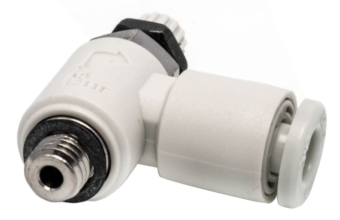 SMC AS Series Threaded Speed Controller, 4mm Tube Inlet Port x 4mm Tube Outlet Port